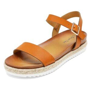 DREAM PAIRS Women’s Open Toe Ankle Strap Espadrille Casual Platform Wedge Sandal